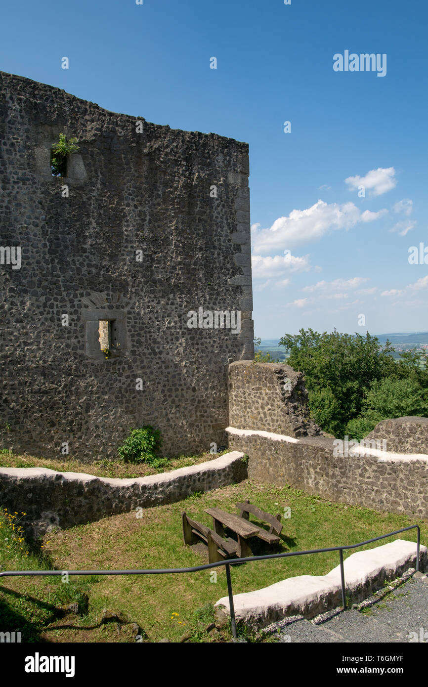 Alte Ruine der Burg Weidelsburg Stockfoto