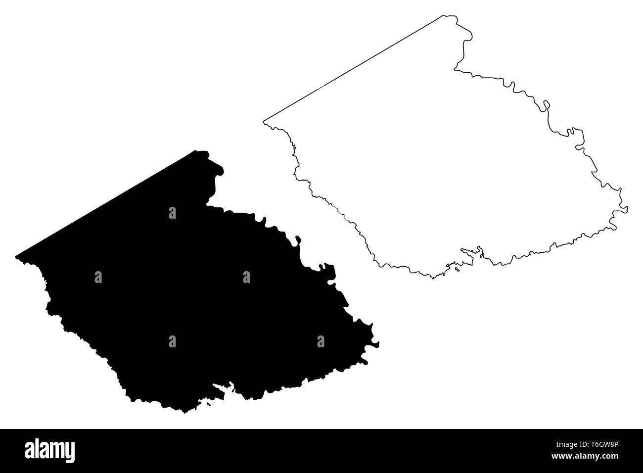 Burleson County, Texas (Grafschaften in Texas, USA, USA, USA, USA) Karte Vektor-illustration, kritzeln Skizze Burleson Karte Stock Vektor