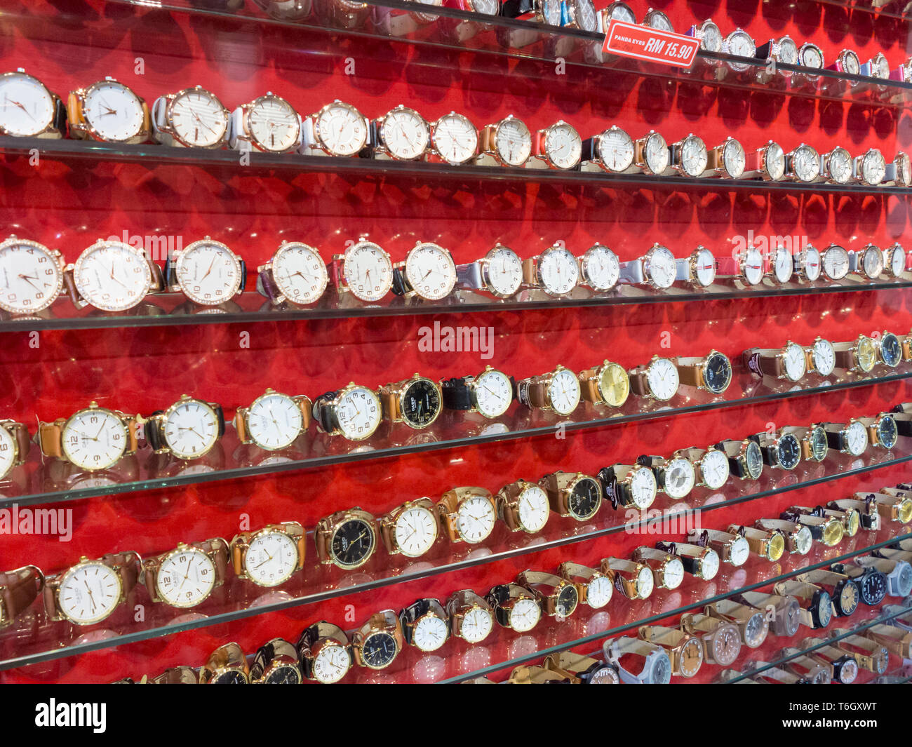 Uhren auf dem display Stockfoto