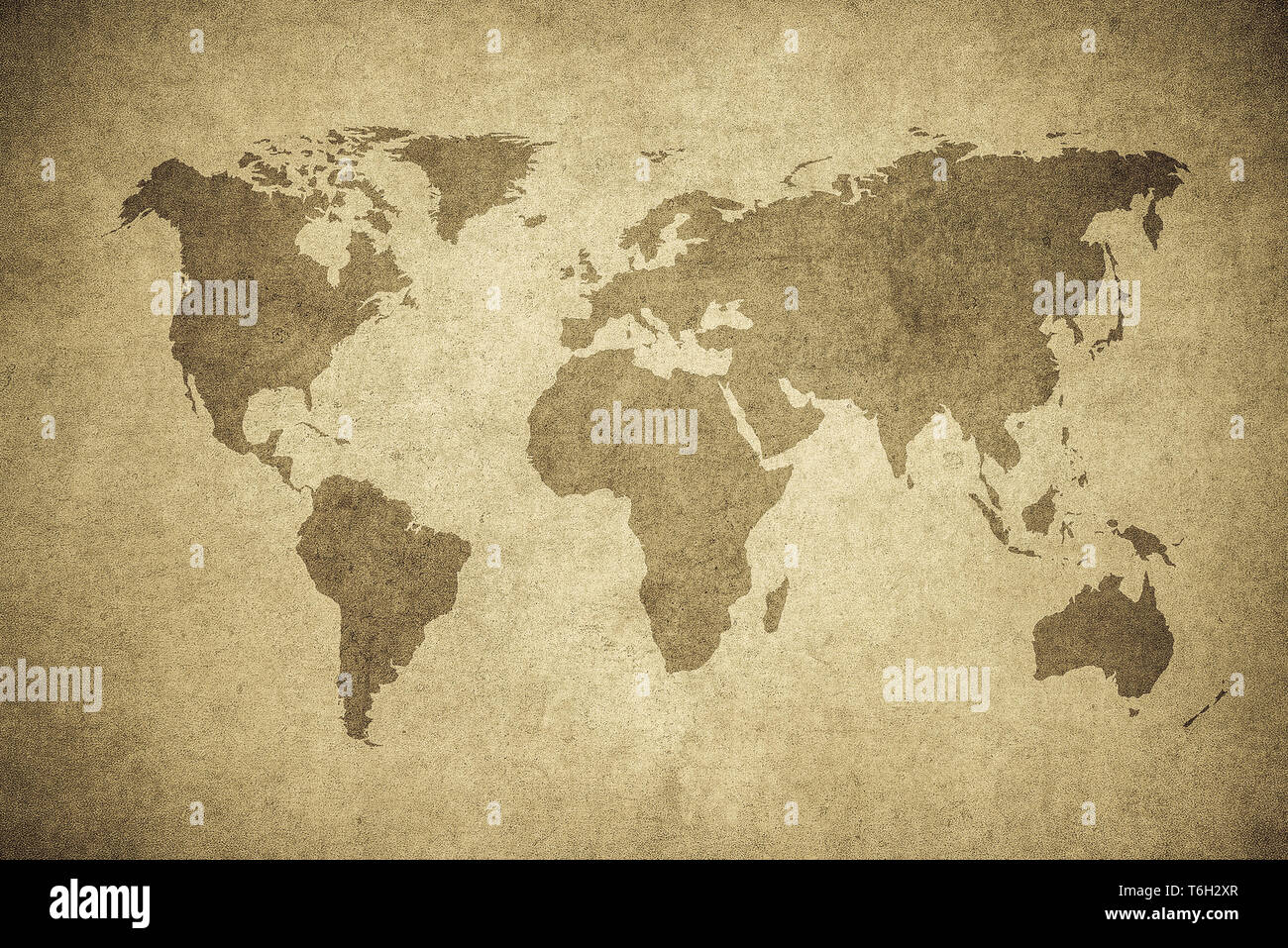 Grunge-Karte der Welt Stockfoto