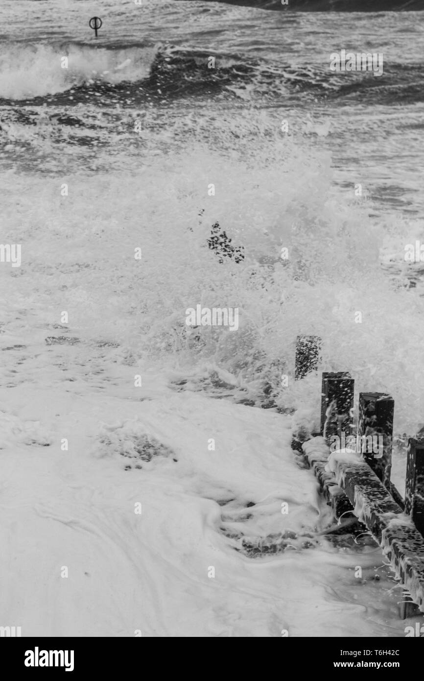 Aberdeen Strand während eines Sturms Stockfoto