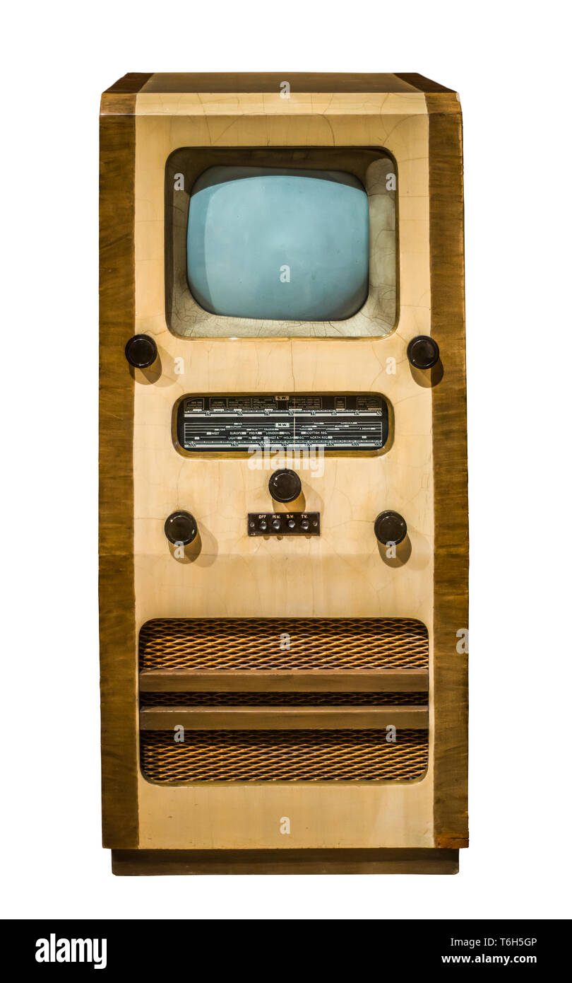 Isolierte Vintage TV Stockfoto