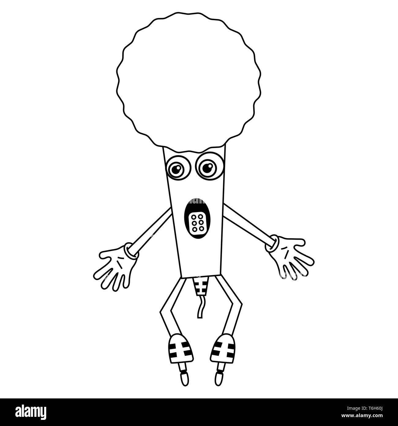 Mikrofon aus den 80ern. Überblick isolierte Lager Vector Illustration Stock Vektor