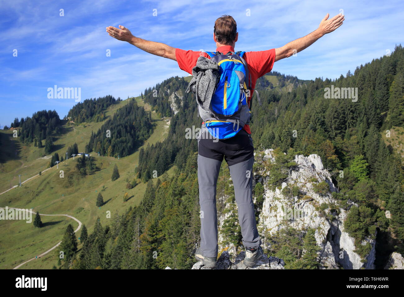 Wanderer genießen Sie den Blick Stockfoto