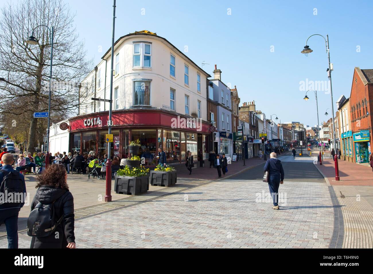 Tunbridge Wells High Street in Kent, England Stockfoto