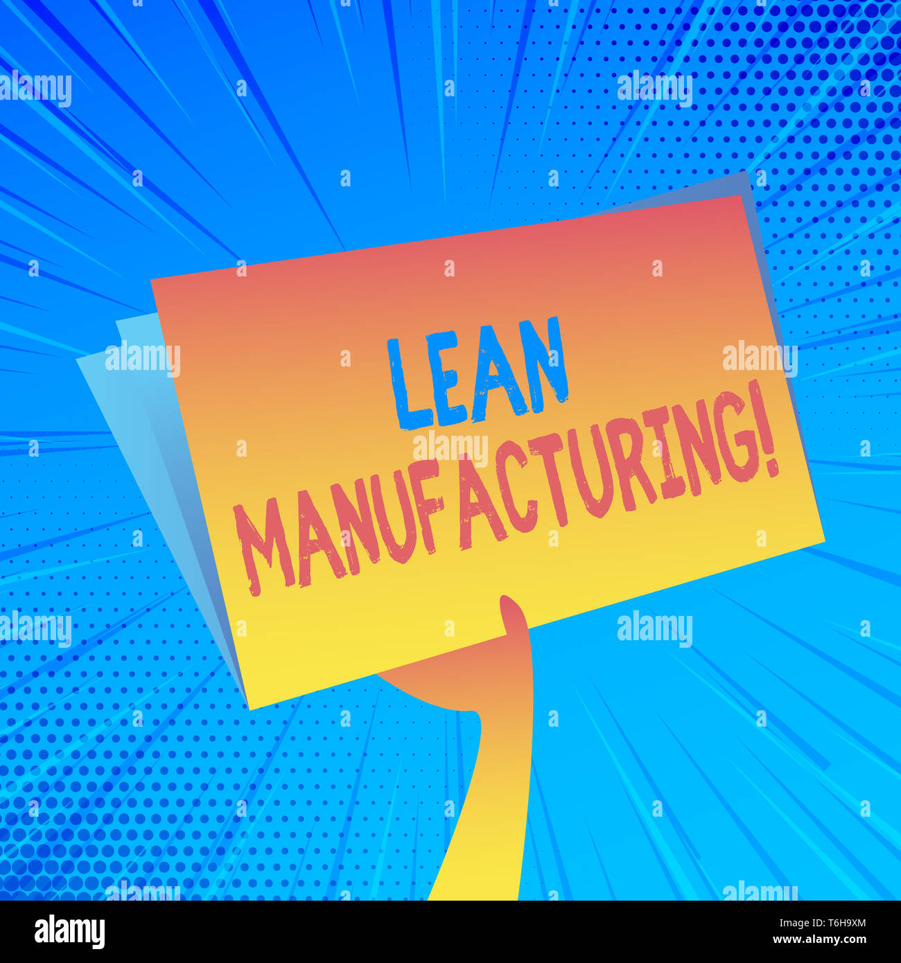 Handschrift text Lean Manufacturing. Konzeptionelle Foto konzentrieren sich auf die Minimierung von Abfällen innerhalb von analysisufacturing Systeme Hand und Leerzeichen Stockfoto