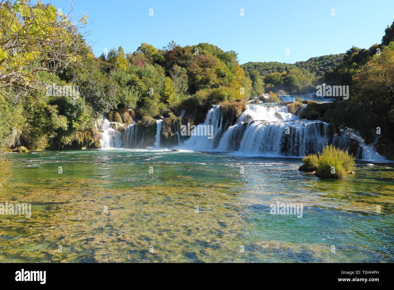 Krka Wasserfall in Kroatien. Stockfoto