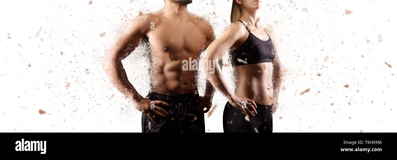 Erstellen der perfekten weiblichen und männlichen Oberkörper Konzept Stockfoto