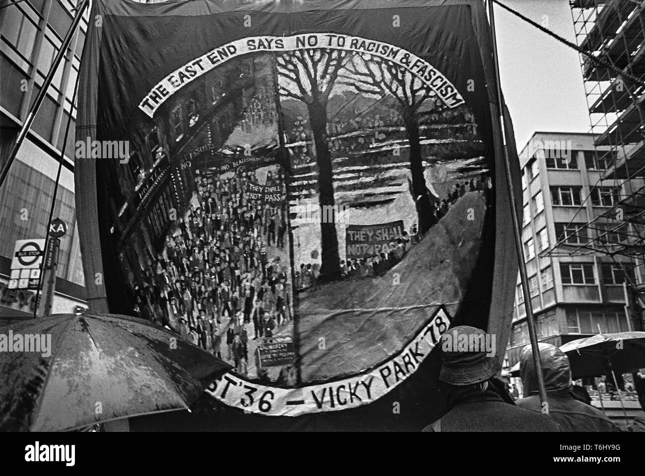 67/4 Tower Hamlets Whitechapel anti rassistische März 1978 Stockfoto
