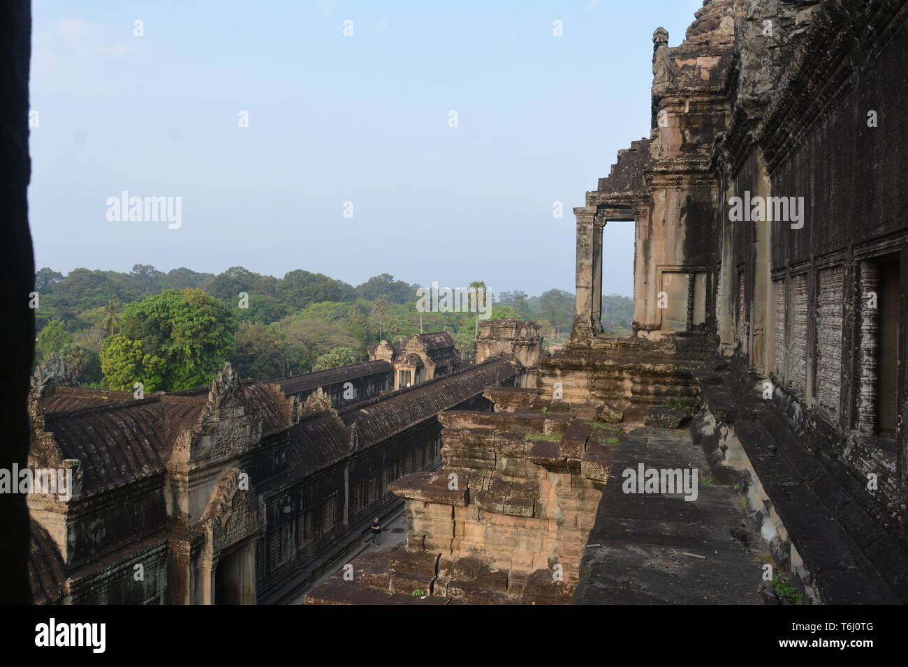 Blick von Angkor Wat in Kambodscha Stockfoto