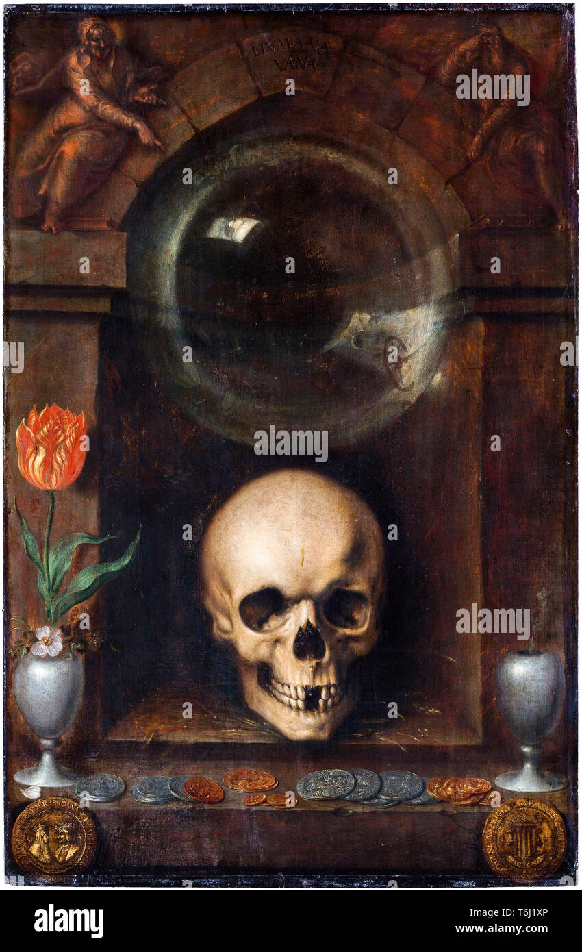 Vanitas Stillleben, Gemälde von Jacques de Gheyn II, 1603 Stockfoto