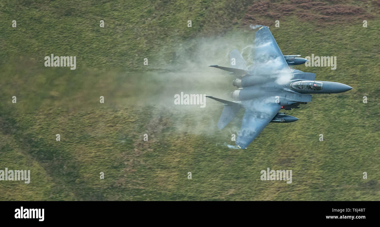 USAF F-15 s tun, niedrige Niveau der Ausbildung durch North Wales Stockfoto