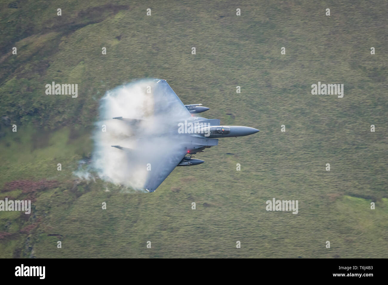 USAF F-15 s tun, niedrige Niveau der Ausbildung durch North Wales Stockfoto