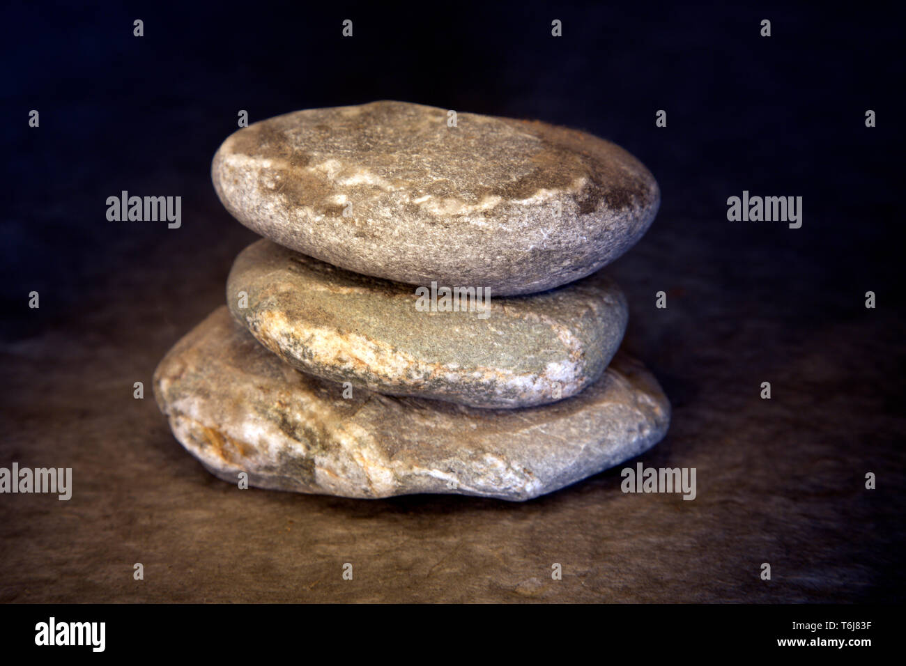 Drei flachen Stein. Stockfoto