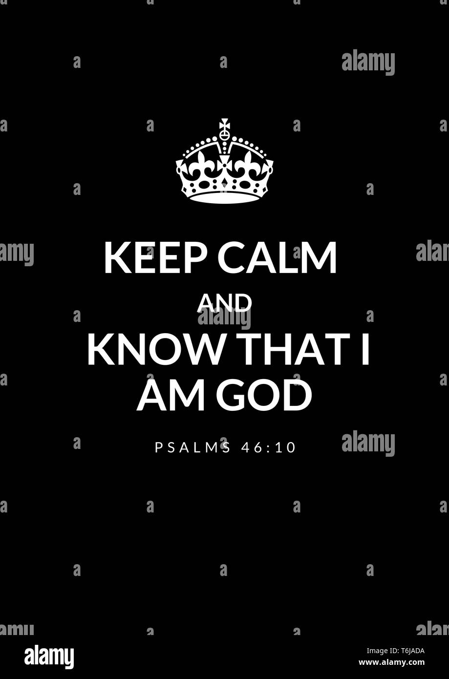 Ruhe christian Thema poster Halten Stockfoto