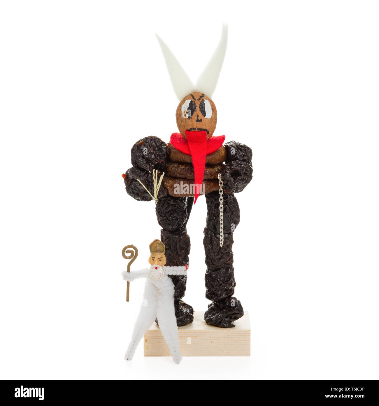 Sankt Nikolaus und Krampus Konzept Stockfoto