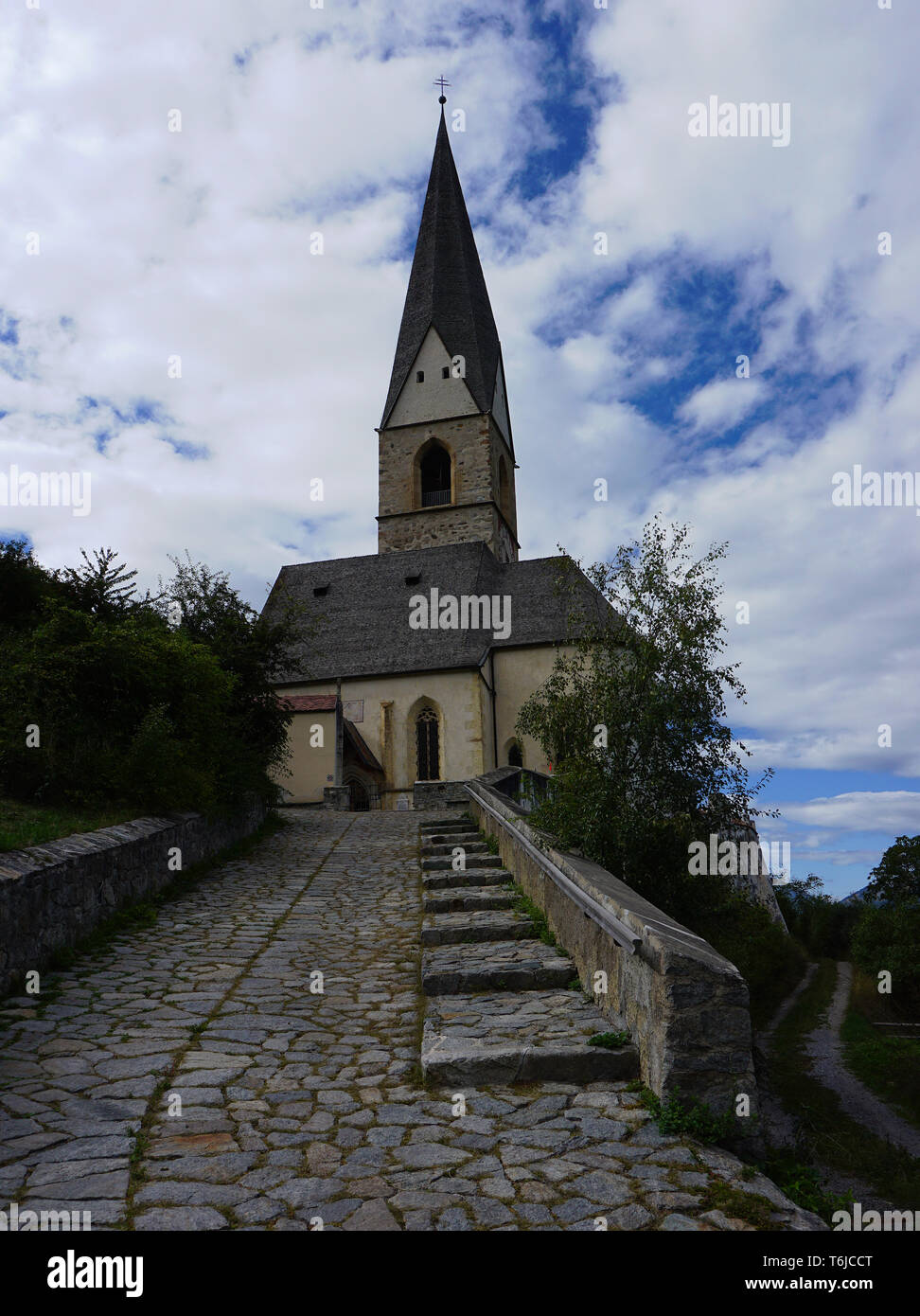 Kirche St. Georg, Prad, Südtirol, Italien Stockfoto