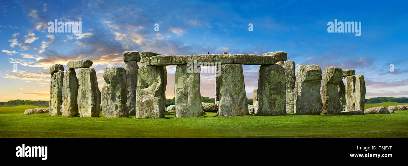 Stonehenge neolithischen Alter Menhir Kreis Denkmal, Wilshire, England Stockfoto