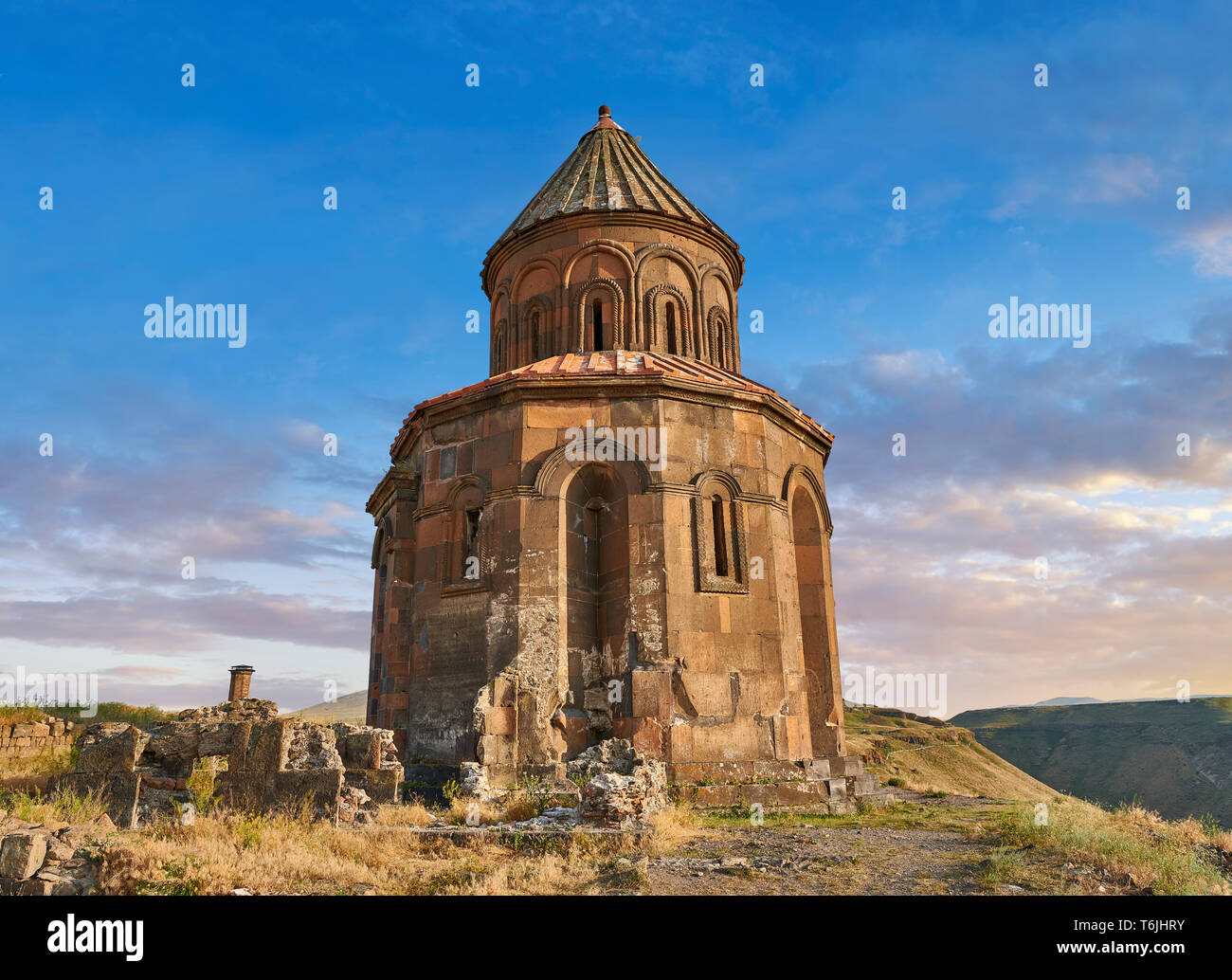 Die armenische Kirche des Hl. Gregor des Abughamrents, Ani archäologischem Aufstellungsort auf der antiken Seidenstraße, Anatolien, Türkei Stockfoto