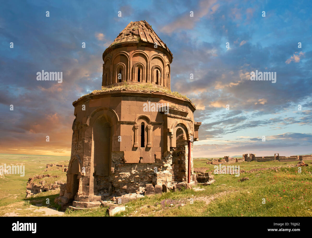 Die armenische Kirche des Hl. Gregor des Abughamrents, Ani archäologischem Aufstellungsort auf der antiken Seidenstraße, Anatolien, Türkei Stockfoto