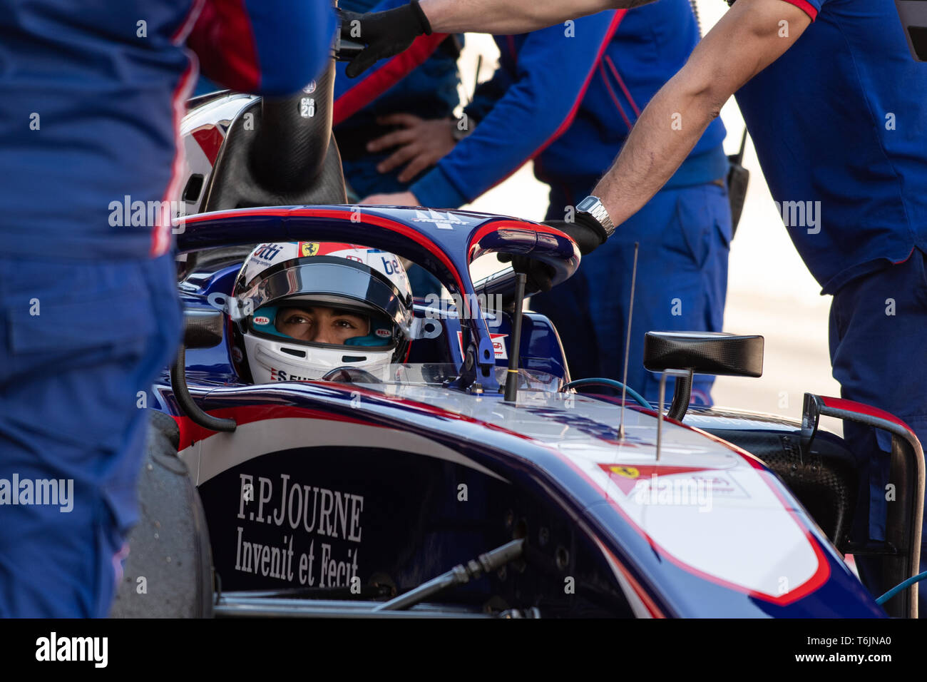 Barcelona, Spanien, 5. März, 2019 - Giuliano Alesi aus Frankreich mit 20 Trident Racing - Während der FIA F2 vor Saisonbeginn Test am Circuit de Catalun Stockfoto