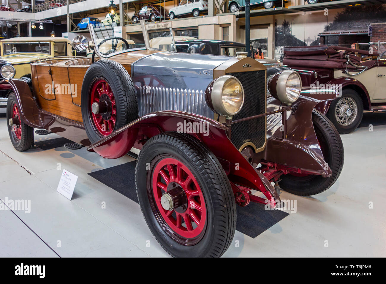 1923-1926 Ravel Typ B. 12.26, Französisch Holz- klassisches Automobil/Oldtimer/antike Fahrzeug in der Autoworld Oldtimer Museum in Brüssel, Belgien Stockfoto