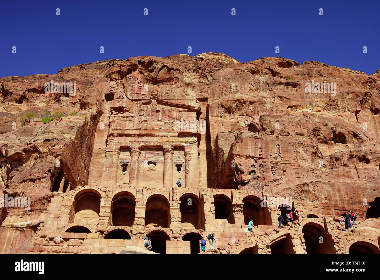 Urn Grab so genannte königliche Grab, Petra, Jordanien. Stockfoto