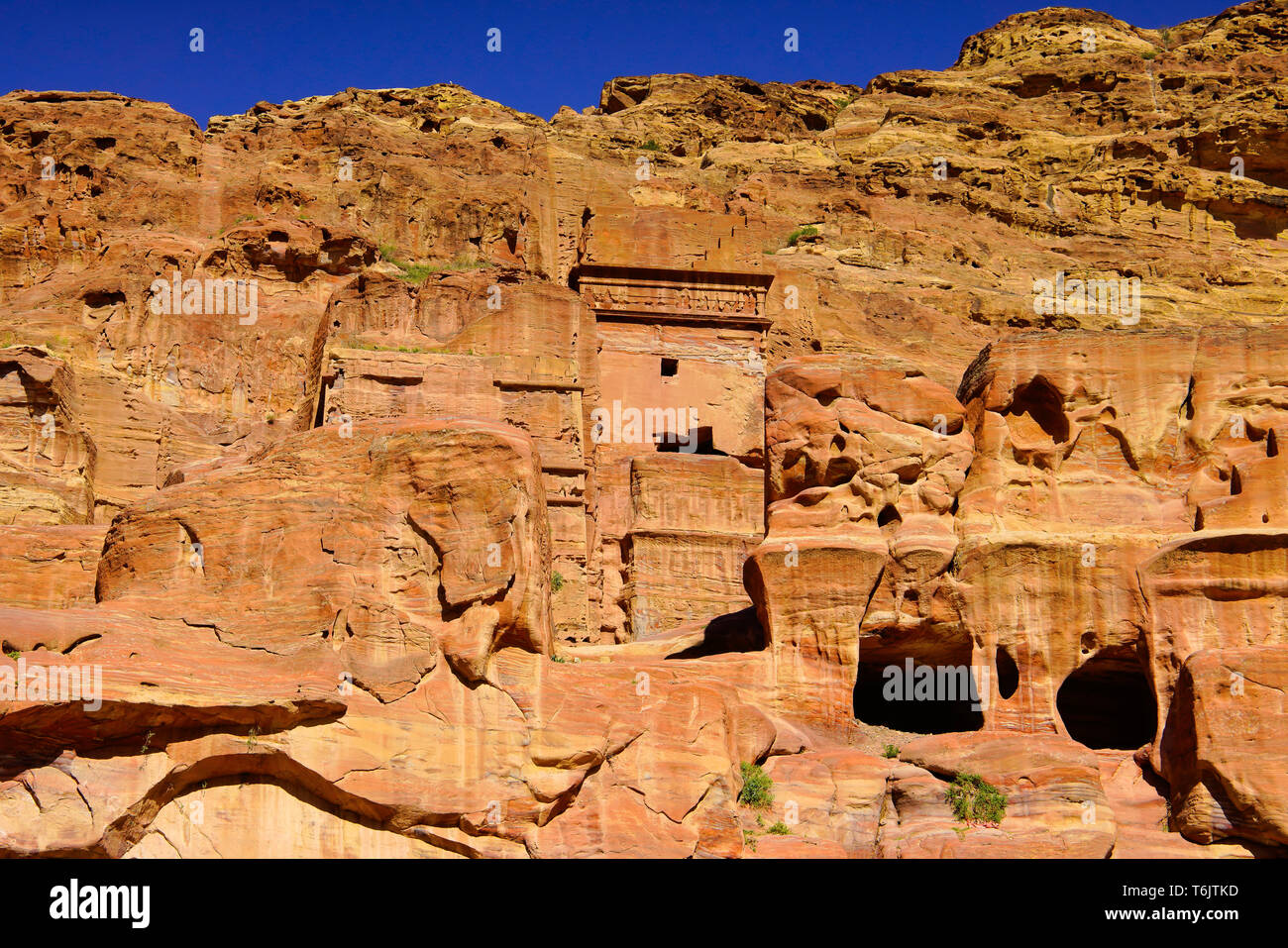 Das Grab von Uneishu, Chief Minister der Königin Shaqilath, Petra, Jordanien. Stockfoto