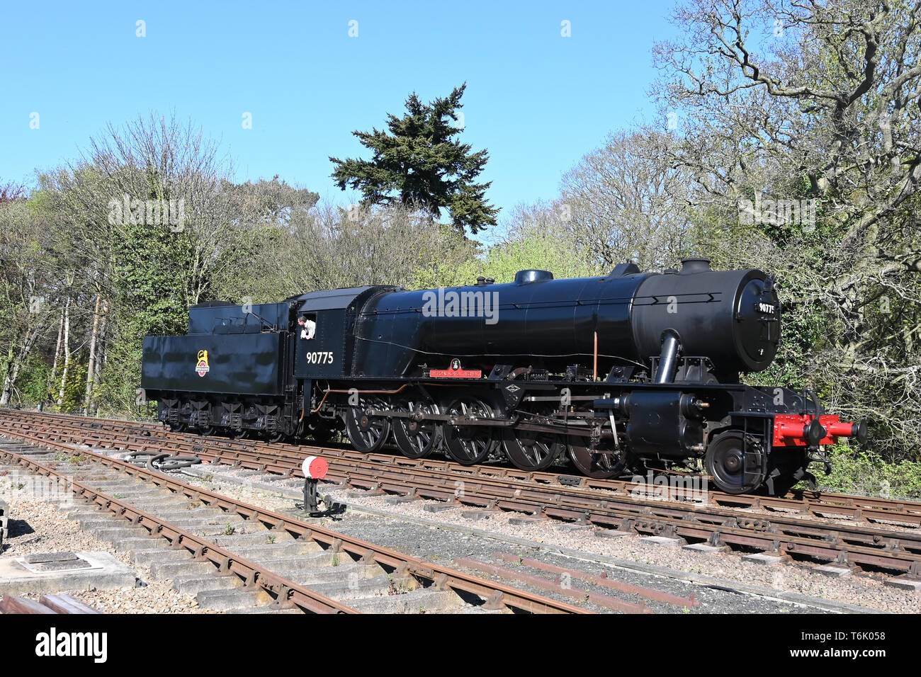 Dampfzug bei Holt. Stockfoto