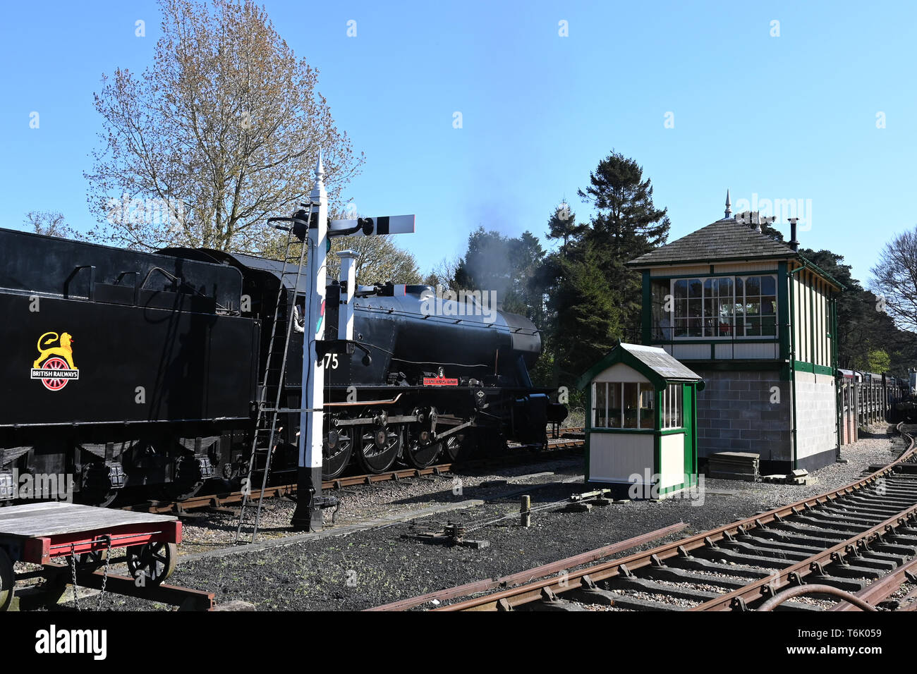 Dampfzug bei Holt. Stockfoto