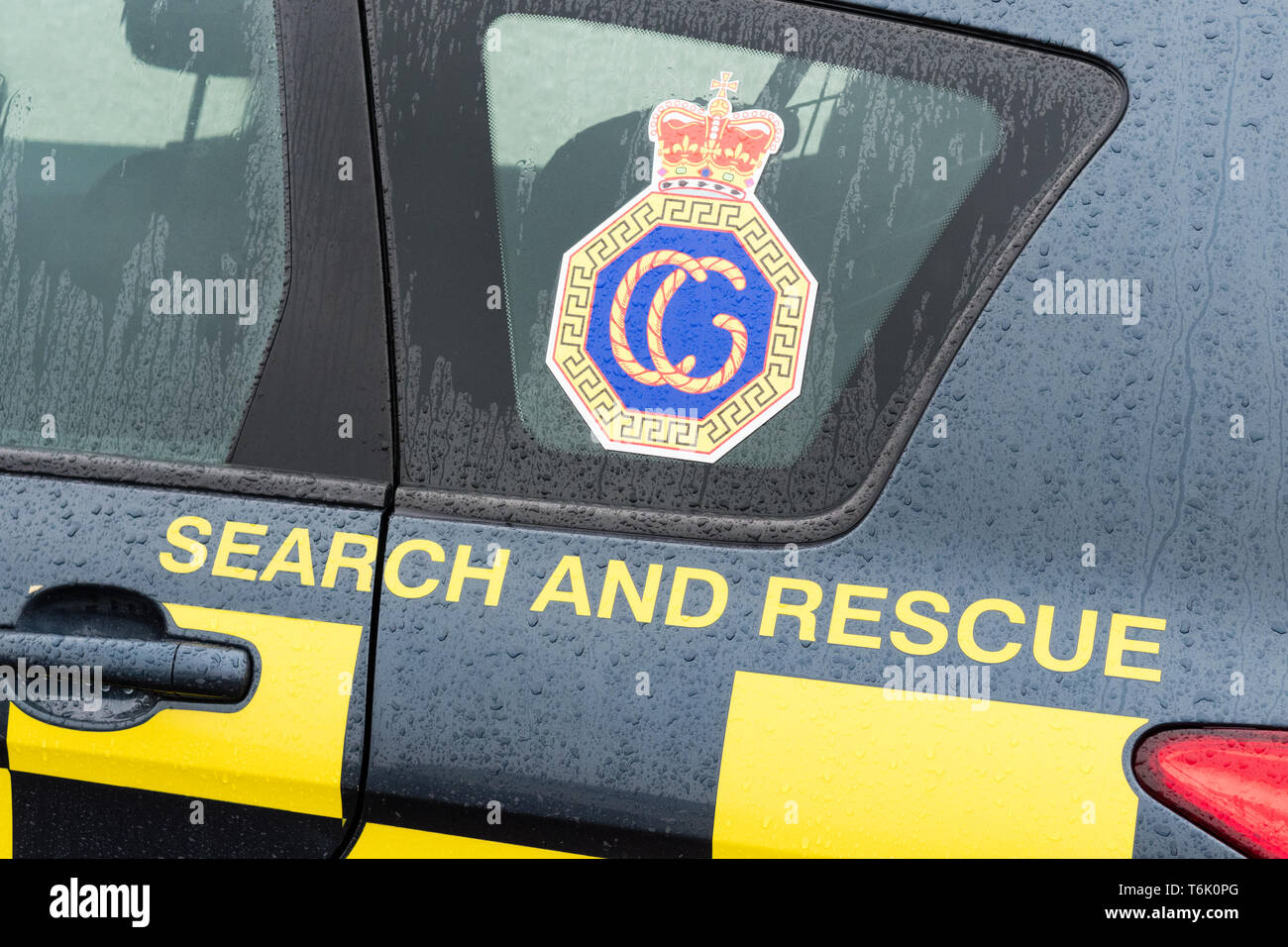 Küstenwache Suche und Rettung auto fahrzeug - Schottland, Großbritannien Stockfoto