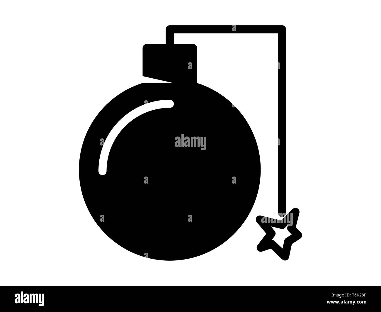 Bombe solid Symbol. Element der Bombe Symbol für mobile Konzept- und Webanwendungen. Dünner Volumenkörper bombe Symbol kann für Web und mobile verwendet werden - Vektor Stockfoto