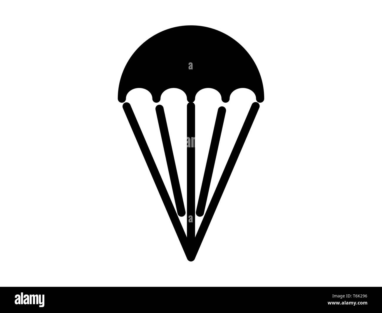 Fallschirm solid Symbol. Element der Fallschirm Symbol für mobile Konzept- und Webanwendungen. Dünner Volumenkörper Fallschirm Symbol kann für Web und mobile verwendet werden - Vektor Stockfoto