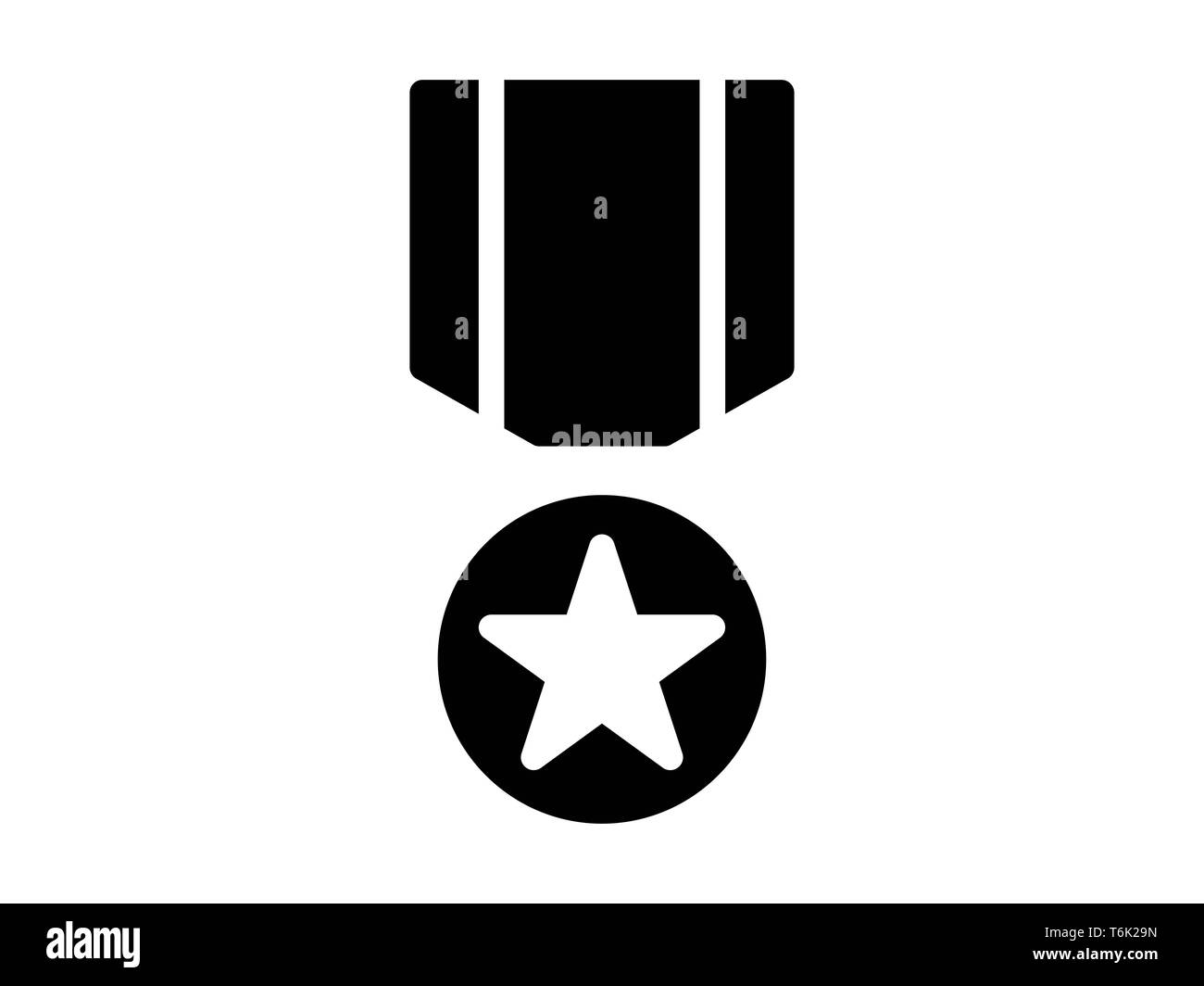 Militär Medaille solid Symbol. Element der militärischen Medaille Symbol für mobile Konzept- und Webanwendungen. Thin Solid Military Medaille Symbol kann für Web- und Mobi verwendet werden. Stockfoto