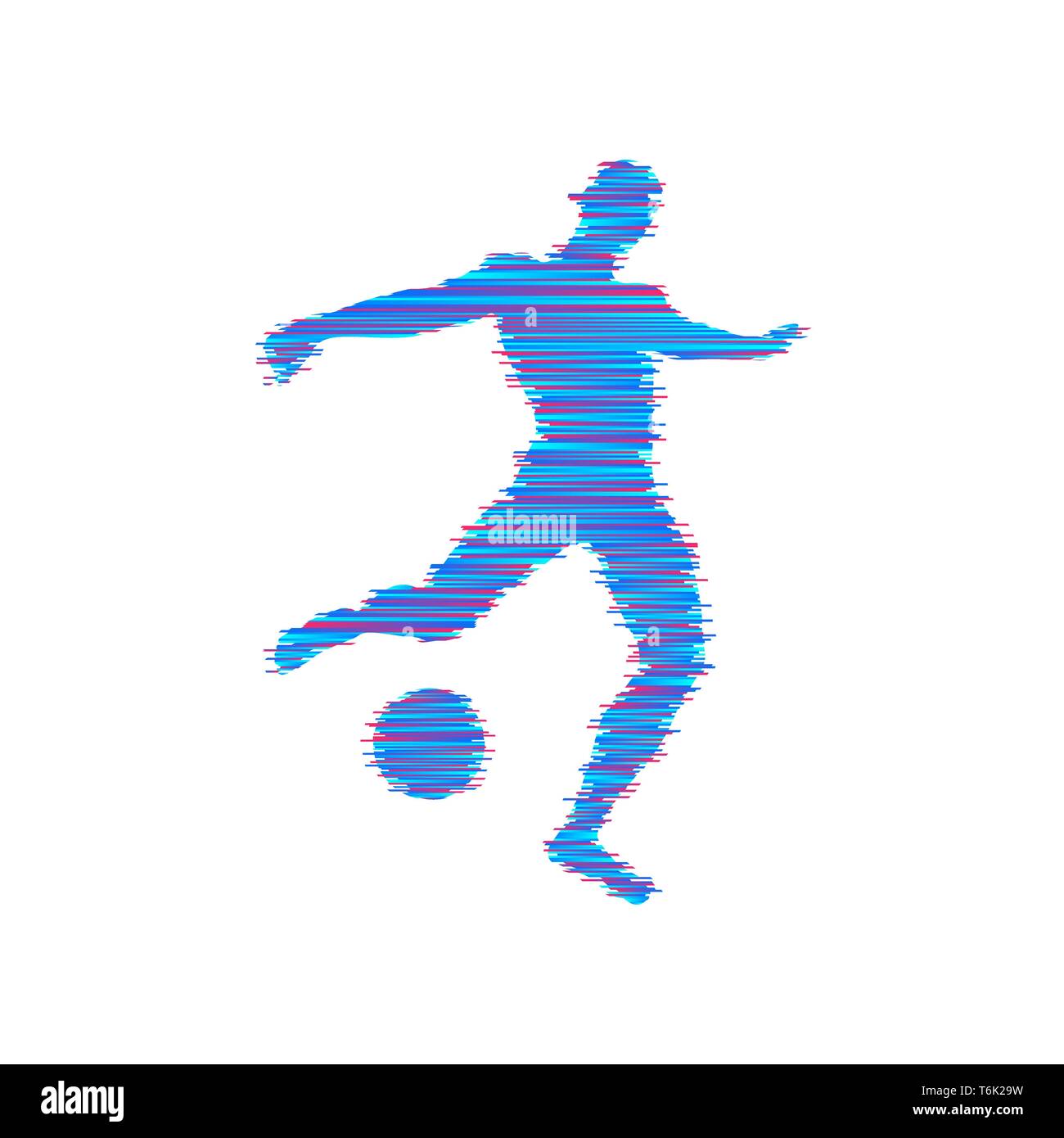 Fußballspieler mit Ball. Vector Illustration. Sport Symbol. Stock Vektor