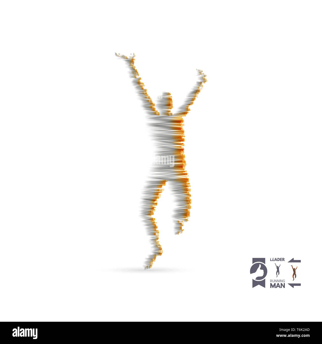 Führung Konzept. Silhouette für Sport Meisterschaft. Den Sieg feiern. Vector Illustration. Stock Vektor