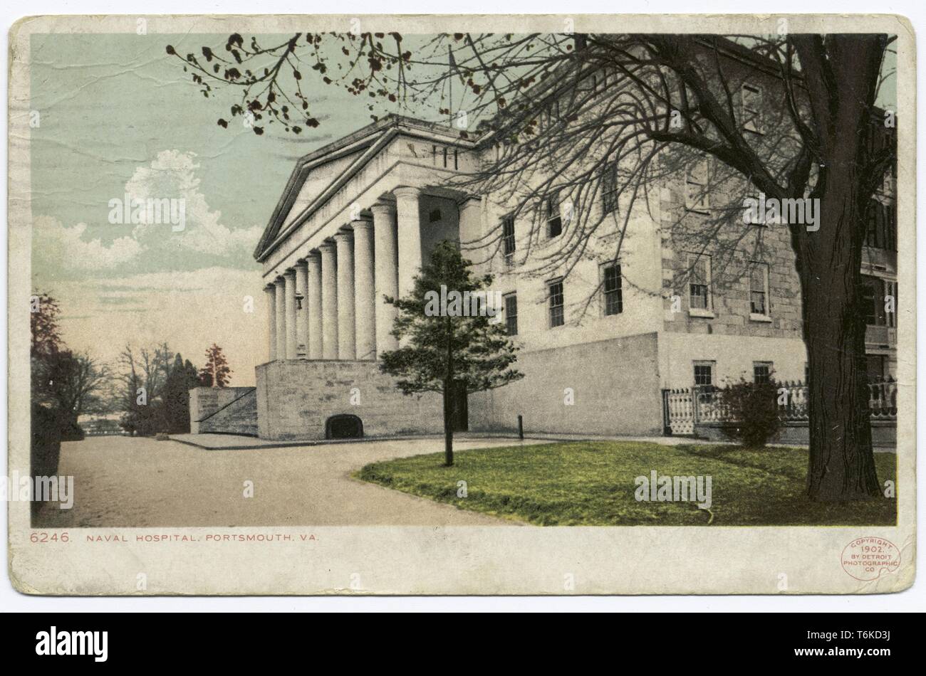 Detroit Publishing Company Postkarte eines Naval Hospital in Portsmouth, Virginia, 1902. Von der New York Public Library. () Stockfoto