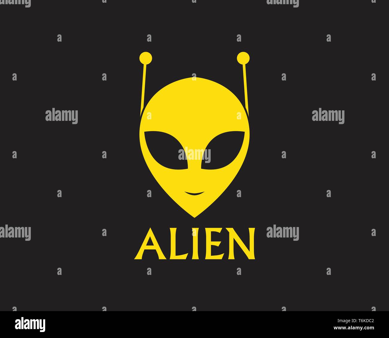 Alien face Symbol vektor Logos und Symbole Vorlage Stock-Vektorgrafik ...