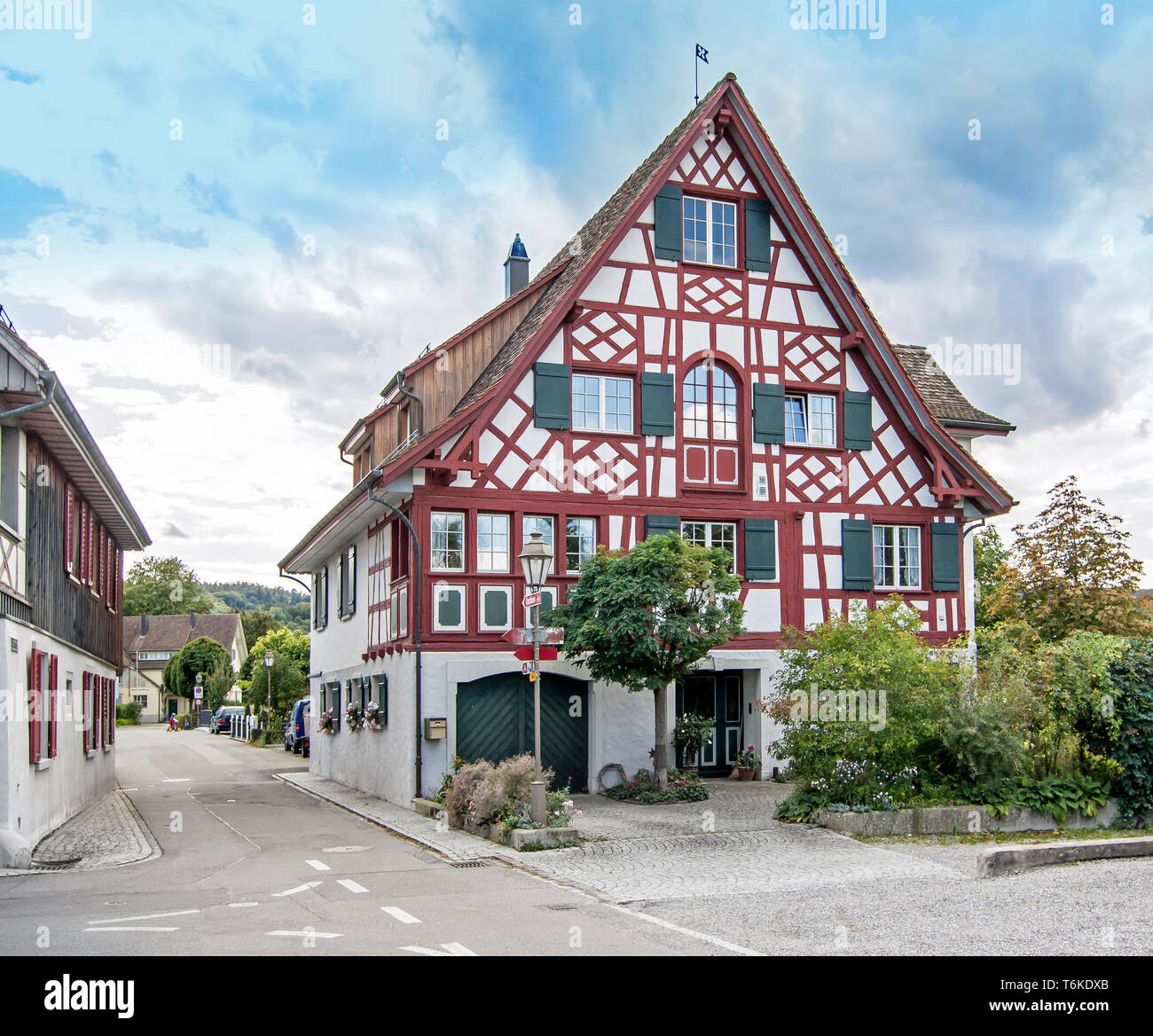 Fachwerkhaus Ermatingen, Schweiz Stockfoto