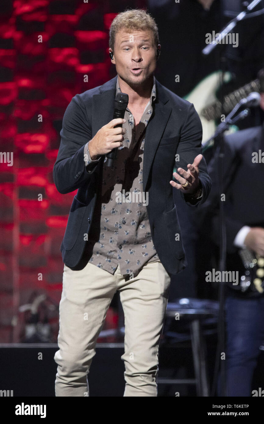 April 27, 2019 - Nashville, Tennessee, Vereinigte Staaten - 30 April 2019 - Nashville, Tennessee - Brian Littrell von den Backstreet Boys führt an 35 Jahre Freunde: Feiern die Musik von Michael W. Smith bei Bridgestone Arena statt. Foto: Friedrich Breedon/AdMedia. (Bild: © Friedrich Breedon/AdMedia über ZUMA Draht) Stockfoto