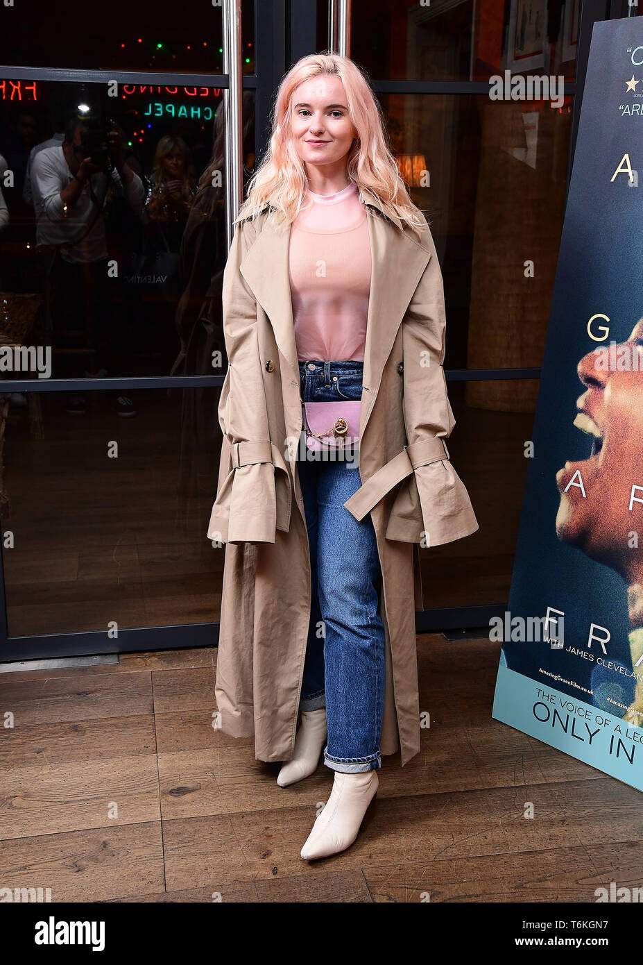 Gnade Chatto Teilnahme an das Screening der Aretha Franklin Dokumentarfilm Amazing Grace, Ham Yard Hotel, London. Stockfoto