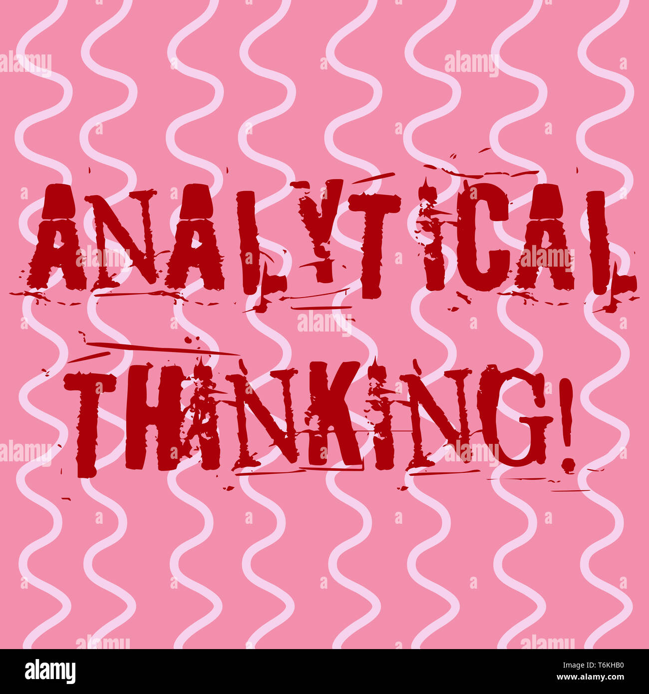 Konzeptionelle hand Schreiben, Analytisches Denken. Konzept sinn Pause komplexe Probleme in einfache Komponenten Weiß gewellt Curly Linienmuster nach unten Stockfoto