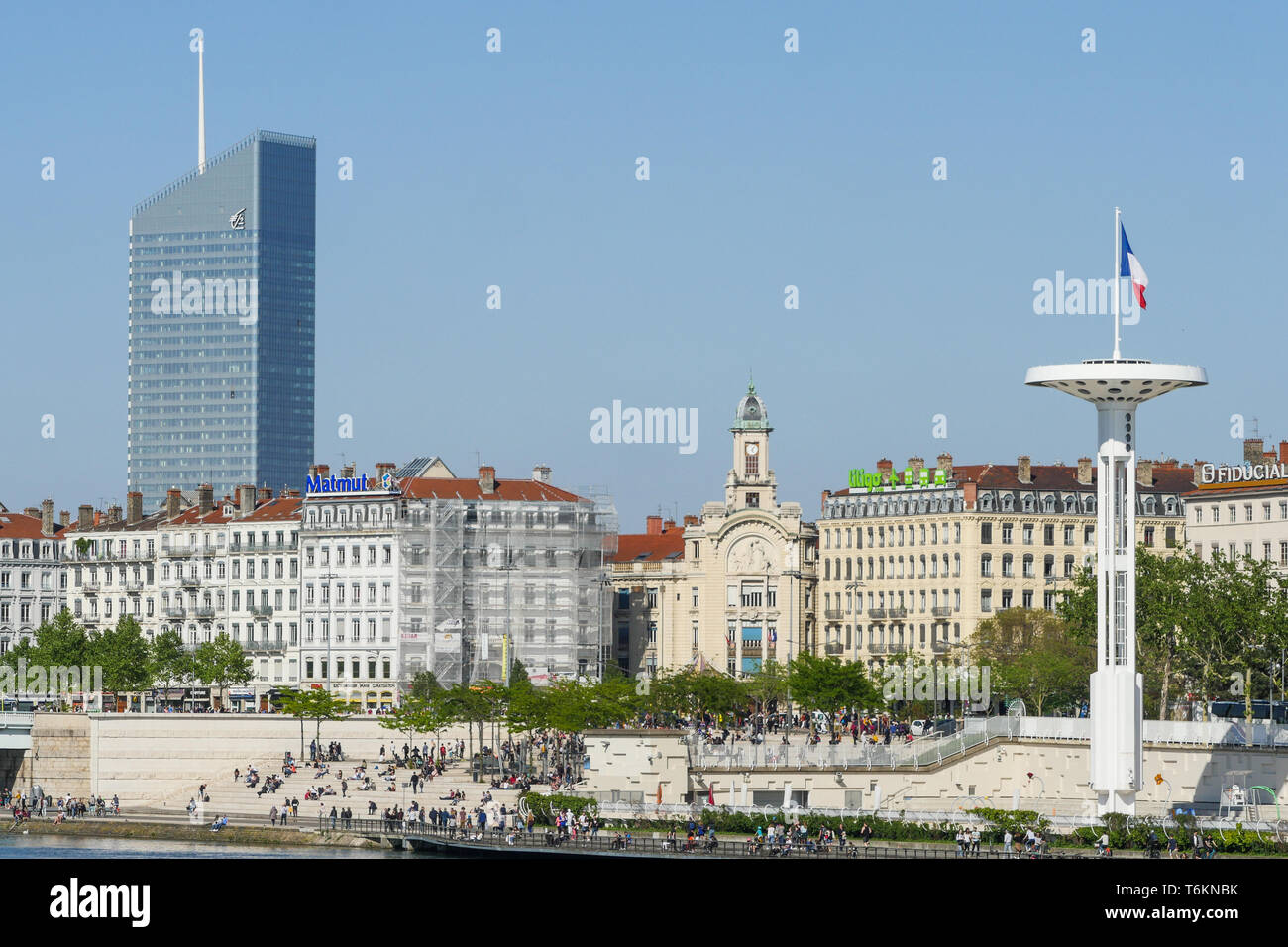 Rhone Kais, Lyon, Frankreich Stockfoto