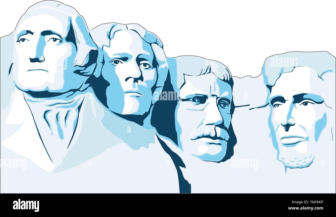 Mount Rushmore Gedenkstätte Vector Illustration Stock Vektor