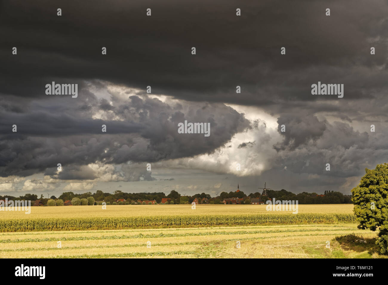 Sturm über die Felder Stockfoto