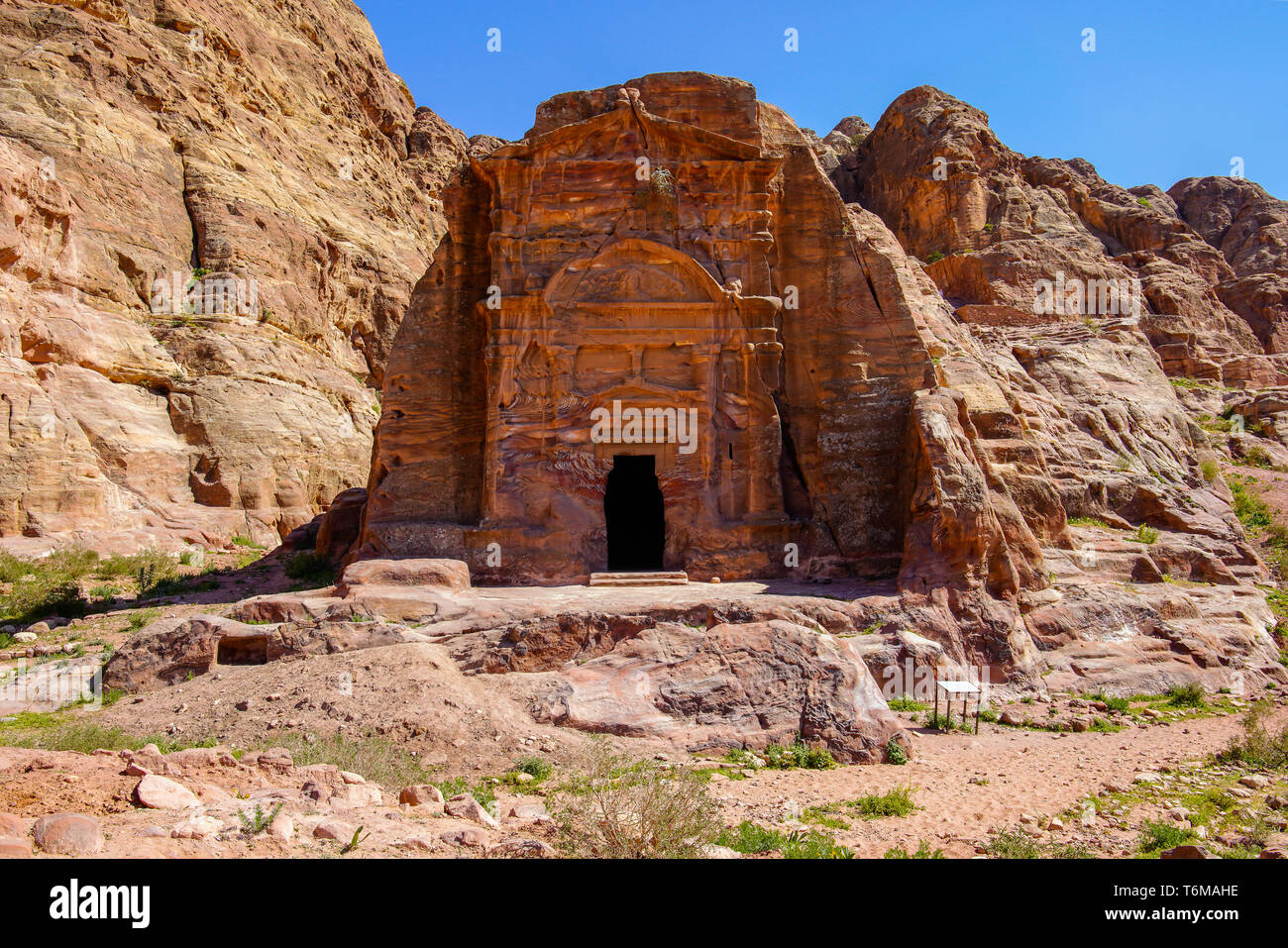 Das Grab des Sextius Florentinus 179 AD an Petra, Jordanien. Stockfoto