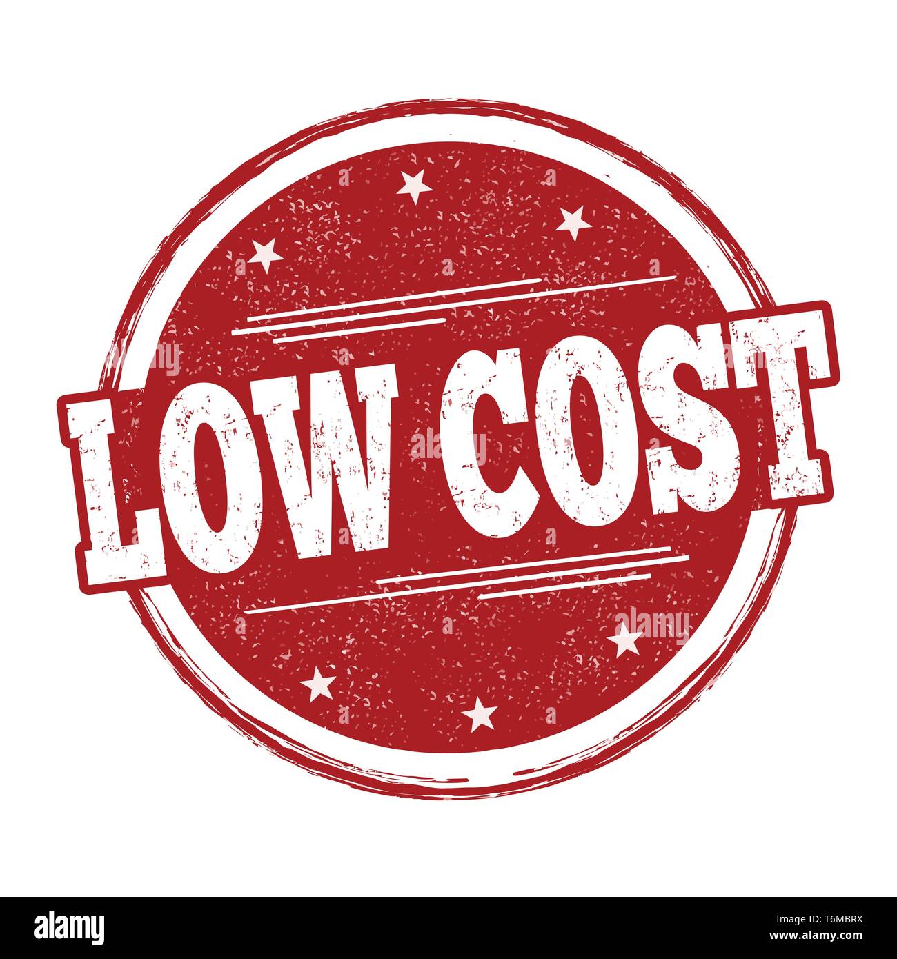 Low cost Zeichen oder Stempel auf weißem Hintergrund, Vector Illustration Stock Vektor