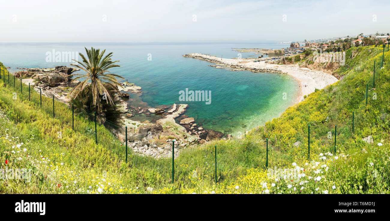 Byblos Promenade und Shoreline, Jbeil, Libanon Stockfoto Byblos Promenade und Shoreline, Jbeil, Libanon Stockfoto