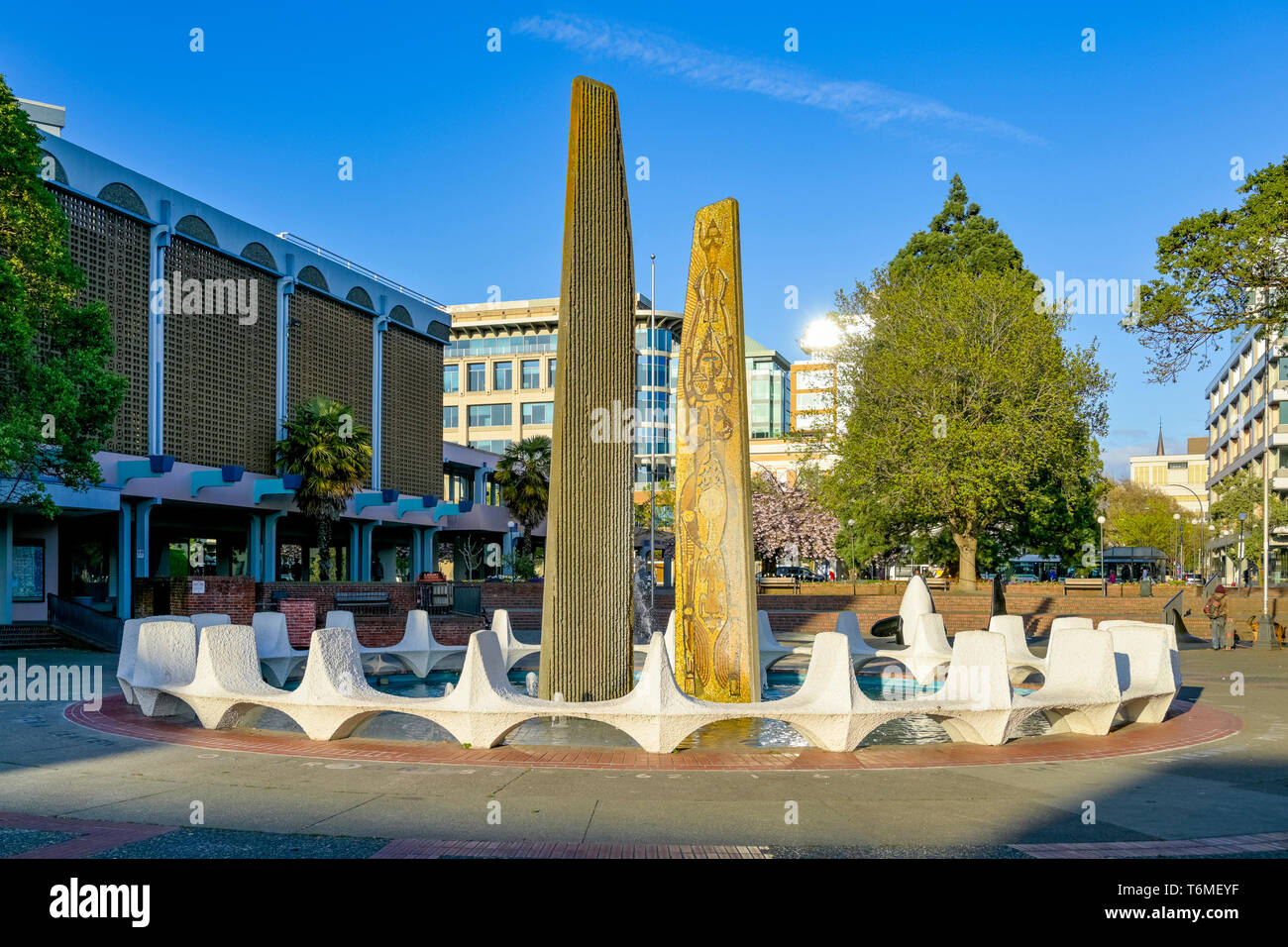 Brunnen, Centennial Square, Victoria, Britisch-Kolumbien, Kanada Stockfoto