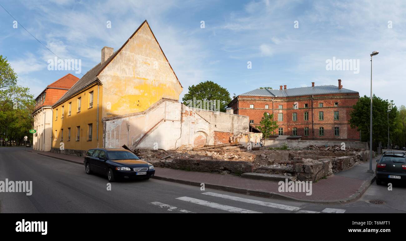 Abgerissen Baustelle in PÃ¤rnu Stockfoto